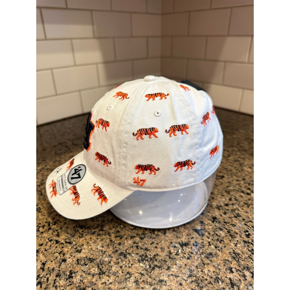 Auburn Tigers '47 Clean Up Adjustable Hat White Orange Tiger Print - Picture 2 of 9